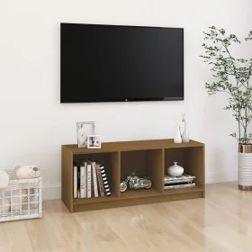 Mueble de TV de madera maciza pino marrón miel 104x33x41 cm de vidaXL, Muebles TV - Ref: Foro24-809963, Precio: 42,37 €, Desc...