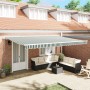 Toldo Retráctil Automático Verde y Blanco 500x300 cm,  Tela de Reemplazo para Toldo de 5x3 m Verde y Blanco | Foro24.es | Tu tienda online para hogar, jardín y más Foro24.es