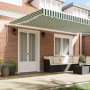 Toldo Retráctil Automático Verde y Blanco 500x300 cm,  Tela de Reemplazo para Toldo de 5x3 m Verde y Blanco | Foro24.es | Tu tienda online para hogar, jardín y más Foro24.es