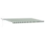 Toldo Retráctil Automático con LED Verde y Blanco 500x300 cm, Tela de Reemplazo para Toldo de 5x3 m Marco Verde y Blanco by ,...