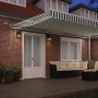 Toldo Retráctil Automático con LED Verde y Blanco 500x300 cm, Tela de Reemplazo para Toldo de 5x3 m Marco Verde y Blanco by ,...