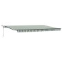 Toldo Retráctil Automático con LED Verde y Blanco 500x300 cm, Tela de Reemplazo para Toldo de 5x3 m Verde y Blanco by , Awnin...