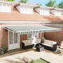 Toldo Retráctil Manual Verde y Blanco 500x300 cm, Tela de Repuesto para Toldo para Estructura de 5x3 m Verde y Blanco by , Aw...