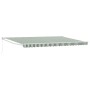 Toldo Retráctil Manual Verde y Blanco 500x300 cm, Tela de Repuesto para Toldo para Estructura de 5x3 m Verde y Blanco by , Aw...