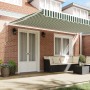 Toldo Retráctil Manual Verde y Blanco 500x300 cm, Tela de Repuesto para Toldo para Estructura de 5x3 m Verde y Blanco by , Aw...