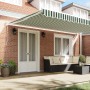 Toldo Retráctil Automático Verde y Blanco 500x300 cm, Tela de Reemplazo para Toldo  de 5x3 m Verde y Blanco | Foro24.es | Tu tienda online para hogar, jardín y más Foro24.es