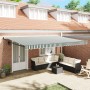 Toldo Manual Retráctil Verde y Blanco 500x300 cm , Tela de Reemplazo para Toldo de 5x3 m Verde y Blanco von , Markisen - Ref:...