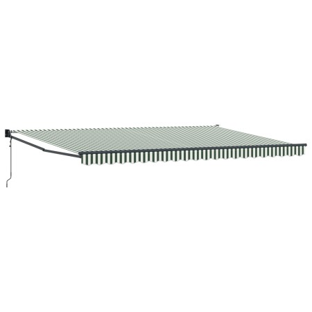 Toldo Retráctil Automático  Verde y Blanco 500x300 cm, Tela Reemplazo para Toldo  de 5x3 m Verde y Blanco | Foro24.es | Tu tienda online para hogar, jardín y más Foro24.es