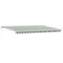 Toldo Retráctil Automático Verde y Blanco 500x300 cm, Tejido de repuesto para toldo para marco de 5x3 m verde y blanco by , A...