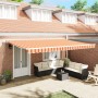 Toldo retráctil manual en naranja y amarillo 500x350 cm by , Awnings - Ref: Foro24-3331485, Price: 408,76 €, Discount: %
