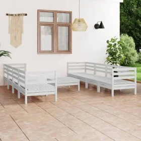 Garden furniture set 9 pieces solid white pine wood by vidaXL, Garden sets - Ref: Foro24-3082518, Price: 487,63 €, Discount: %