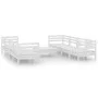 Garden furniture set 9 pieces solid white pine wood by vidaXL, Garden sets - Ref: Foro24-3082518, Price: 487,63 €, Discount: %