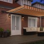 Toldo retráctil manual con LED amarillo y naranja 500x350 cm by , Awnings - Ref: Foro24-3331490, Price: 506,03 €, Discount: %