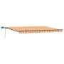 Toldo retráctil manual con LED amarillo y naranja 500x350 cm by , Awnings - Ref: Foro24-3331490, Price: 506,03 €, Discount: %