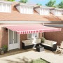 Toldo Retráctil Automático Rayas Rojas y Blancas 500x350 cm by , Awnings - Ref: Foro24-3331495, Price: 477,31 €, Discount: %