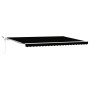Toldo Retráctil Automático con LED Negro 500x350 cm, Tela de Repuesto para Toldo para Estructura de 5x3.5 m Negro by , Awning...