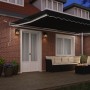 Toldo Retráctil Automático con LED Negro 500x350 cm, Tela de Repuesto para Toldo para Estructura de 5x3.5 m Negro by , Awning...