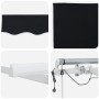 Toldo Retráctil Automático con LED Negro 500x350 cm, Tela de Repuesto para Toldo para Estructura de 5x3.5 m Negro by , Awning...