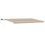 Toldo Retráctil Manual con LED Beige 500x350 cm, Tela de Reemplazo para Toldo de 5x3.5 m Beige von , Markisen - Ref: Foro24-3...