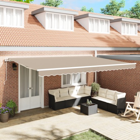 Toldo Retráctil Automático Beige 500x350 cm, Tela de Reemplazo para Toldo  de 5x3.5 m Beige | Foro24.es | Tu tienda online para hogar, jardín y más Foro24.es