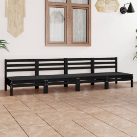 Juego de muebles de jardín 4 pzas madera de pino maciza negro de vidaXL, Conjuntos de jardín - Ref: Foro24-3082486, Precio: 2...