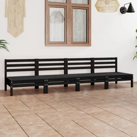 Gartenmöbel-Set 4-teilig aus massivem schwarzem Kiefernholz von vidaXL, Gartensets - Ref: Foro24-3082486, Preis: 198,97 €, Ra...