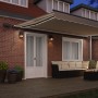 Toldo retráctil manual de con LED beige 500x350 cm, Toldo de repuesto para marco de 5x3.5 m beige by , Awnings - Ref: Foro24-...