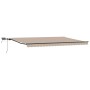 Toldo retráctil manual de con LED beige 500x350 cm, Toldo de repuesto para marco de 5x3.5 m beige by , Awnings - Ref: Foro24-...