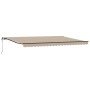 Toldo Retráctil Automático Beige 500x350 cm, Tejido de Reemplazo para Toldo de 5x3.5 m Beige by , Awnings - Ref: Foro24-33315...