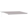 Toldo retráctil automático con luz LED gris claro 500x350 cm, Tela de repuesto para toldo para marco de 5x3.5 m gris claro by...