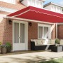 Toldo Retráctil Manual Rojo 500x350 cm, Tela de recambio para toldo para marco de 5x3,5 m Rojo by , Awnings - Ref: Foro24-333...