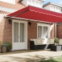 Toldo Retráctil Automático Rojo 500x350 cm,  Tela de Repuesto para Toldo de 5x3.5 m Rojo | Foro24.es | Tu tienda online para hogar, jardín y más Foro24.es