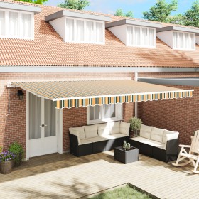 Toldo Retráctil VidaXL Verde y Amarillo 5x3.5 m, Tela de Reemplazo para Toldo VidaXL de 5x3.5 m Verde y Amarillo by , Awnings...