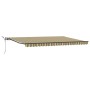 Toldo Retráctil Automático con LED Verde y Amarillo 500x350 cm, Tela de Reemplazo para Toldo de 5x3.5 m Marco Verde y Amarill...