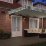 Toldo Manual Retráctil con LED Verde y Blanco 500x350 cm, Tela de Repuesto para Toldo de 5x3.5 m Verde y Blanco by , Awnings ...