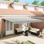 Toldo Retráctil Automático Verde y Blanco 500x350 cm, Tela de Reposición para Toldo  para Marco de 5x3.5 m Verde y Blanco | Foro24.es | Tu tienda online para hogar, jardín y más Foro24.es