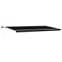 Manual Retractable Awning with Black LED 600x300 cm, Replacement Fabric for Awning for 6x3 m Black structure by , Awnings - R...