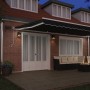 Manual Retractable Awning with Black LED 600x300 cm, Replacement Fabric for Awning for 6x3 m Black structure by , Awnings - R...