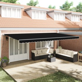 Comprar Toldo Retráctil Manual Negro 600x300 cm