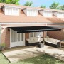 Manual Retractable Awning with Black LED 600x300 cm, Replacement Fabric Awning for 6x3 m Black Frame by , Awnings - Ref: Foro...