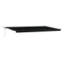 Automatic retractable awning with black LED 600x300 cm, Replacement fabric for 6x3 m black awning by , Awnings - Ref: Foro24-...