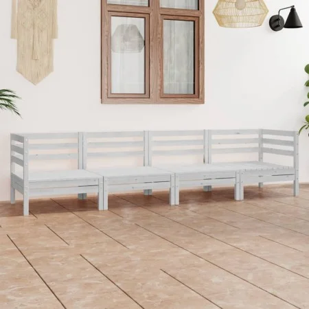 Garden furniture set 4 pieces solid white pine wood by vidaXL, Garden sets - Ref: Foro24-3082503, Price: 199,93 €, Discount: %