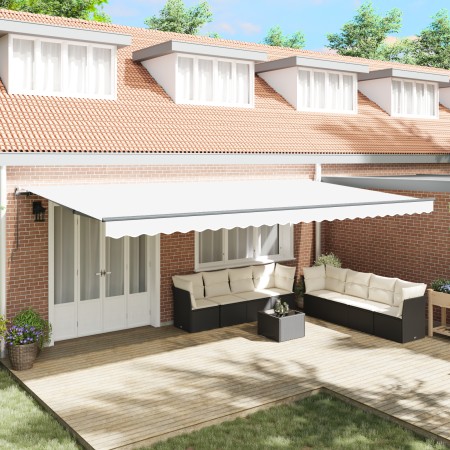 Manuelle Einziehmarkise Weiß 600x300 cm, Ersatztuch für Markise für 6x3 m Gestell Weiß | Foro24.es | Tu tienda online para hogar, jardín y más Foro24.es