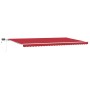 Manual Retractable Awning with Red LED 600x300 cm, Replacement Fabric for 6x3 m Red Awning by , Awnings - Ref: Foro24-3331678...