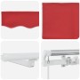 Manual Retractable Awning with Red LED 600x300 cm, Replacement Fabric for 6x3 m Red Awning by , Awnings - Ref: Foro24-3331678...