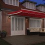 VidaXL Automatic Retractable Awning with Red LED 600x300 cm, Replacement Fabric for VidaXL 6x3 m Red Awning by , Awnings - Re...