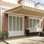 Manual Retractable Awning Green and Yellow 600x300 cm, Replacement Fabric for 6x3 m Green and Yellow Awning by , Awnings - Re...