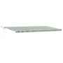 Automatic Retractable Awning with Green and White LED 600x300 cm, Replacement Fabric for 6x3 m Green and White Awning by , Aw...
