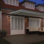 Manual Retractable Awning with Green and White LED 600x300 cm, Replacement Fabric for 6x3 m Green and White Frame Awning by ,...