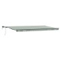 Manual Retractable Awning with Green and White LED 600x300 cm, Replacement Fabric for 6x3 m Green and White Frame Awning by ,...